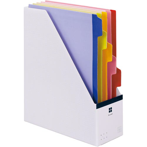 5分類ファイルボックス A4縦 ネイビー 5個】 kaunet カウネット