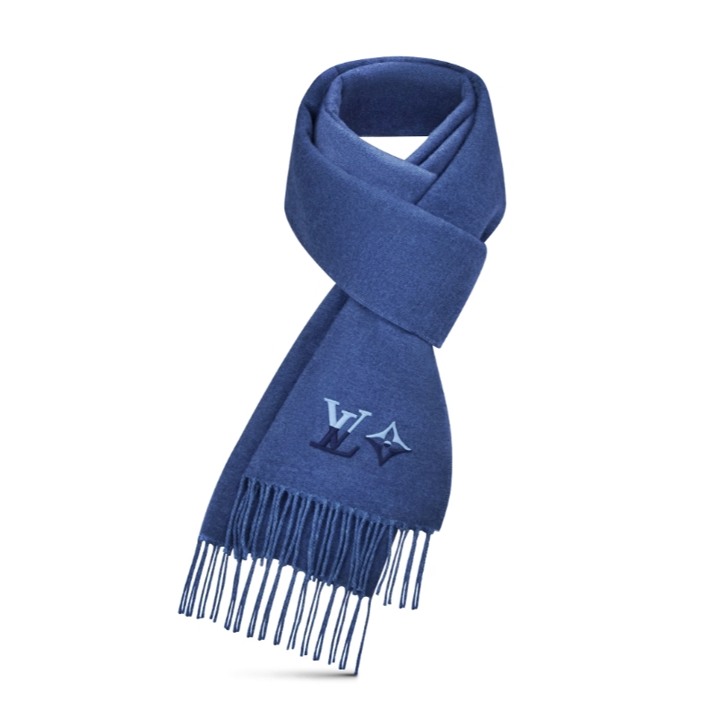 ルイヴィトン マフラー・デュアル M79099 ブルー カシミヤ素材 2023年