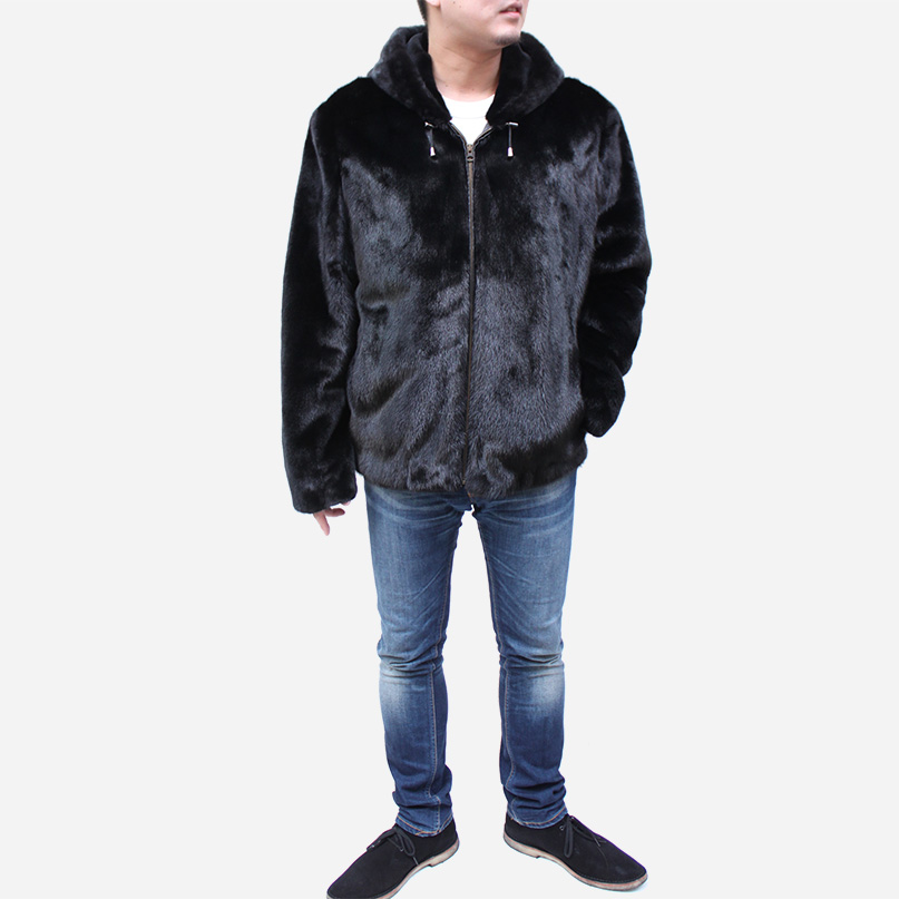 毛皮ジャケット メンズ ミンクファーブルゾン ファージャケット ミンク