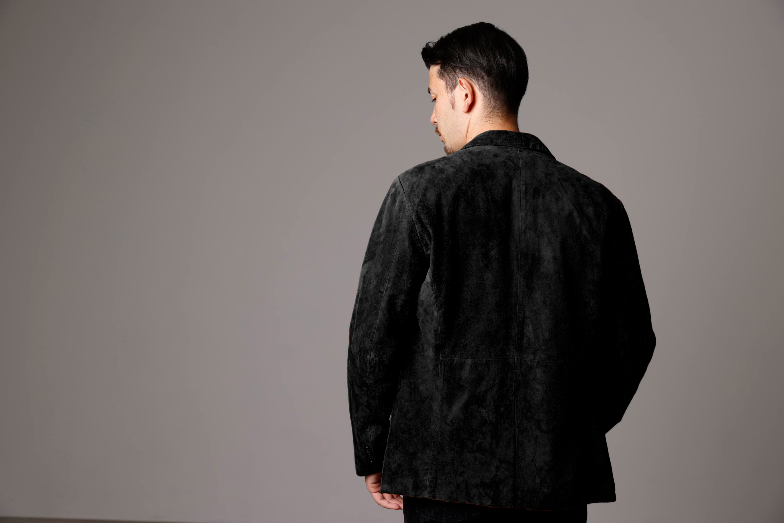 Mo-Laws 山羊革 スエード テーラードジャケット 2つボタン メンズ