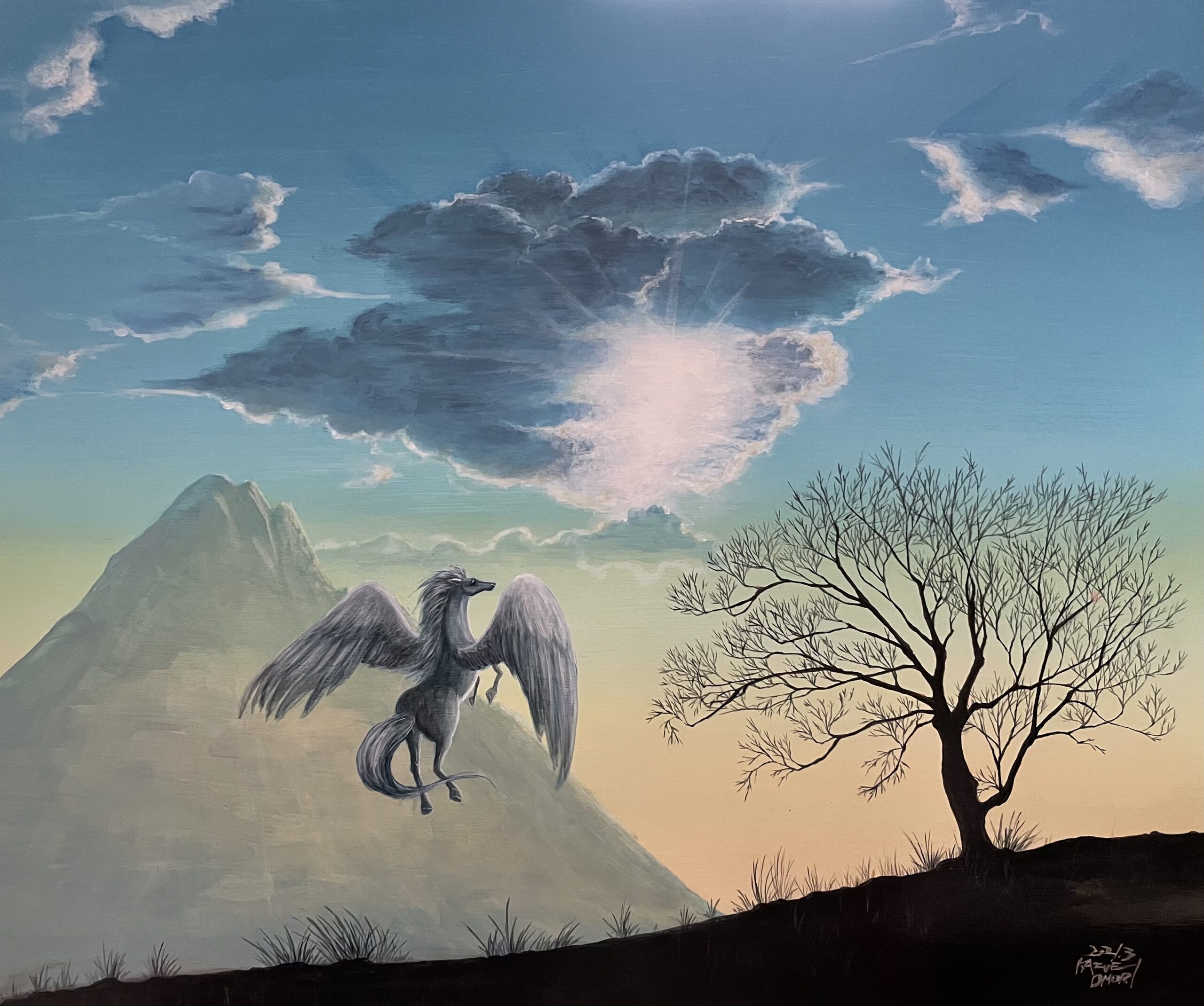 アクリル画『超えたその先で』 | 美術家 大森かずえ / Artist Kazue Omori