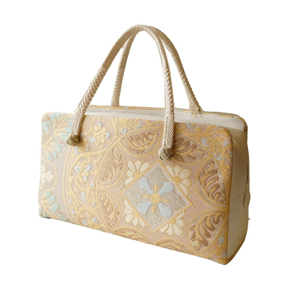 宝尽くし（茶地） 西陣織和装バッグ | かづら清老舗オンラインショップ