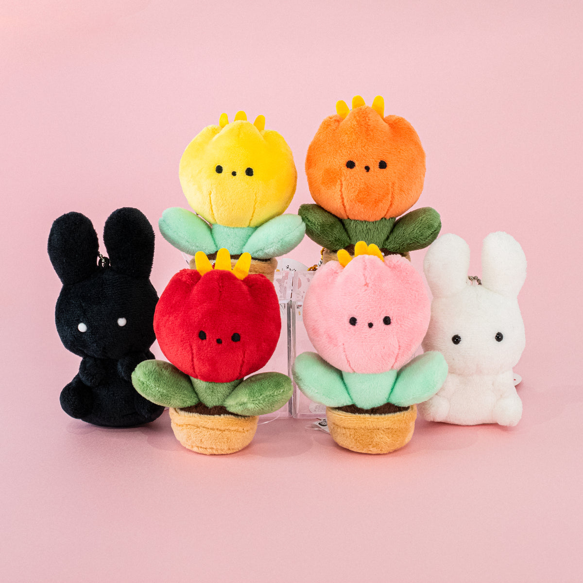 Tulip stuffed toy key chain/Pink/Haruna Sudo