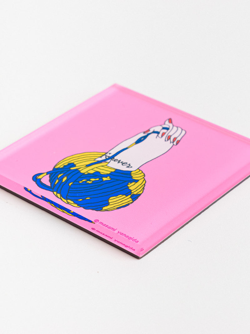 アクリルマグネット（ピンク） / ヤナギダマサミ