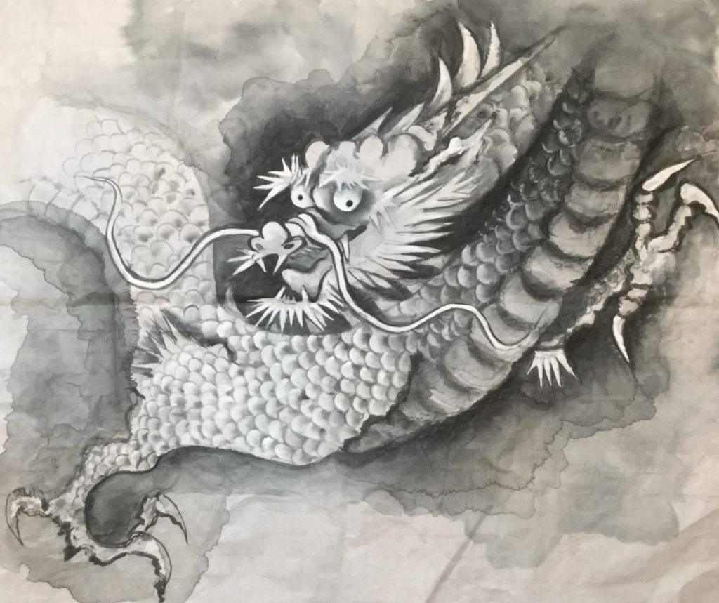 構図が決まらない 水墨画「白龍」 | さわやか墨彩画教室