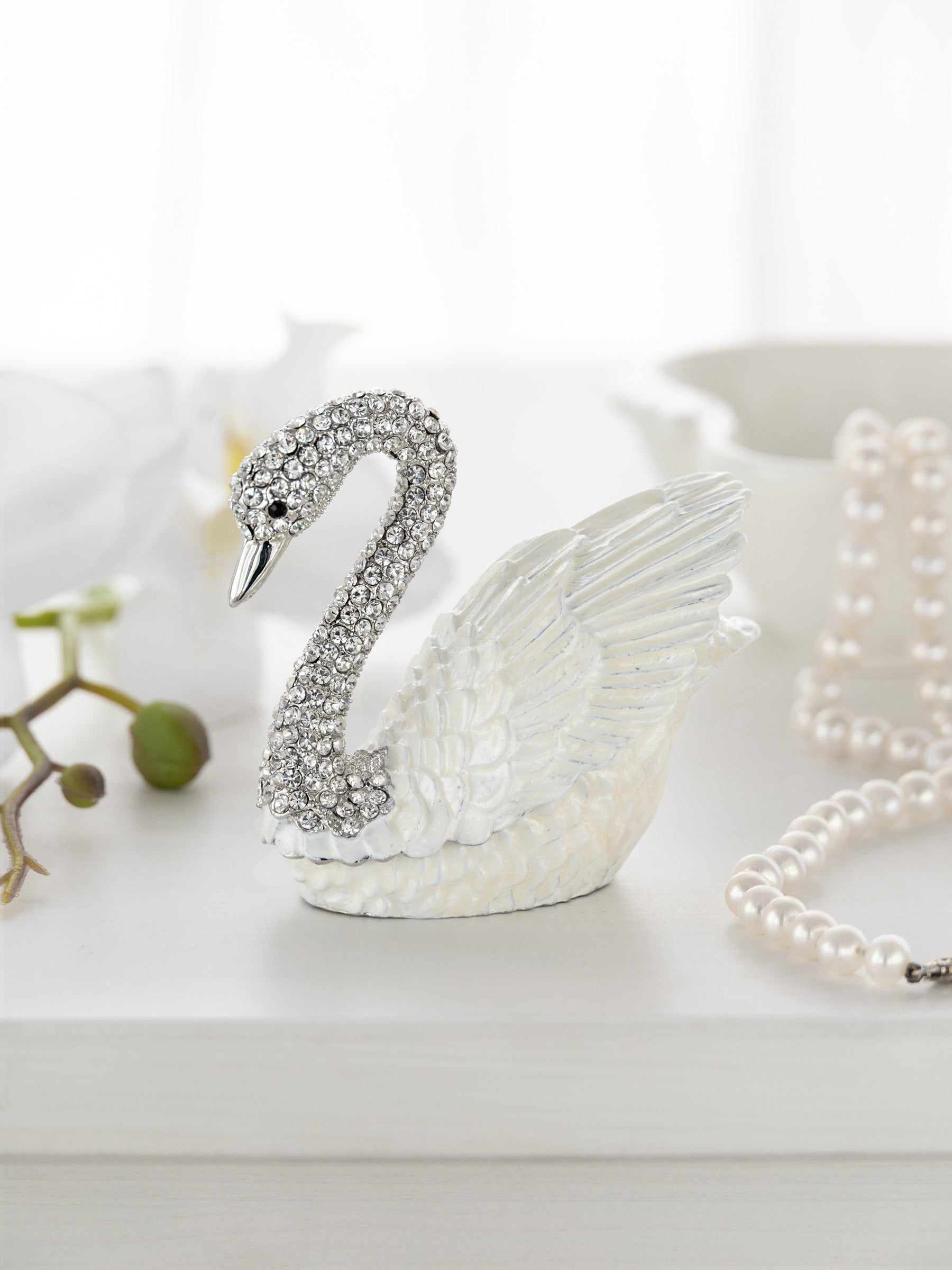 White Swan with Crystals Neck