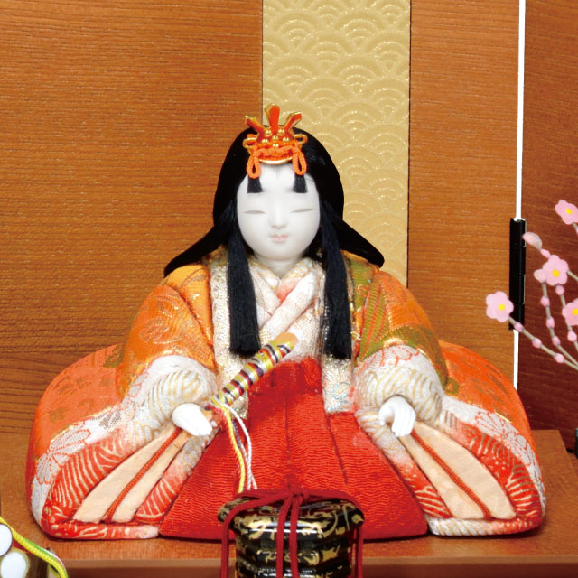 KM12 可愛い飾り台 朱塗り 巾70㎝位 ひな人形 親王飾り台 木目込み飾り