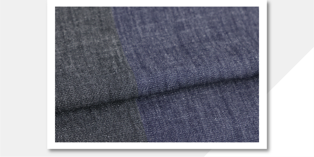 片貝木綿 木綿着物 紺仁工房 デニム ツートーン 黒×紺