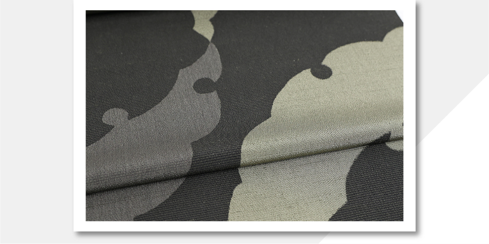 正絹 九寸名古屋帯 雪輪文様 黒×カーキ