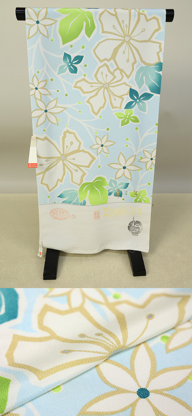 ワケあり商品】正絹小紋着尺 大花柄 反物価格