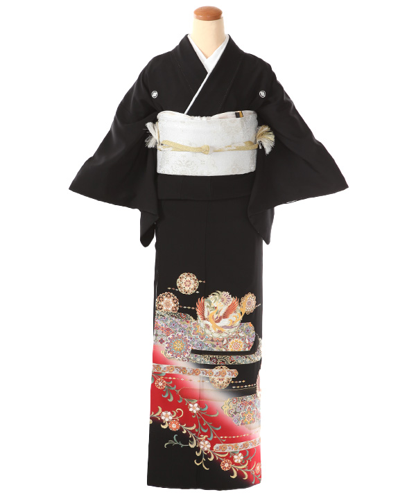 黒留袖レンタル｜鳳凰華文｜T0040｜S｜宅配着物レンタル・一式フル