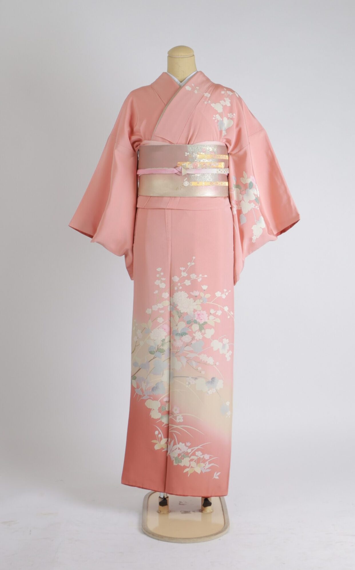 H 訪問着 ピンク(一斤染め） 虫くい柄 0143 銀座本店在庫 | KIMONO