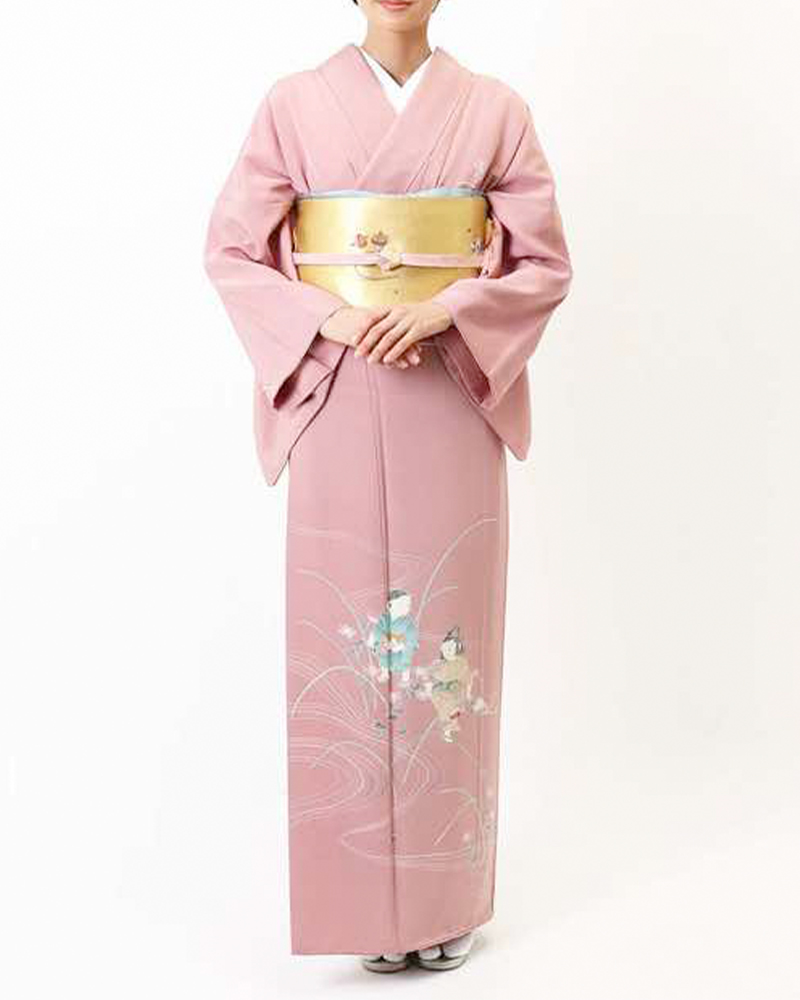 訪問着 | 正絹 本加賀友禅 童人形柄 | 着物ネット通販・宅配レンタルの