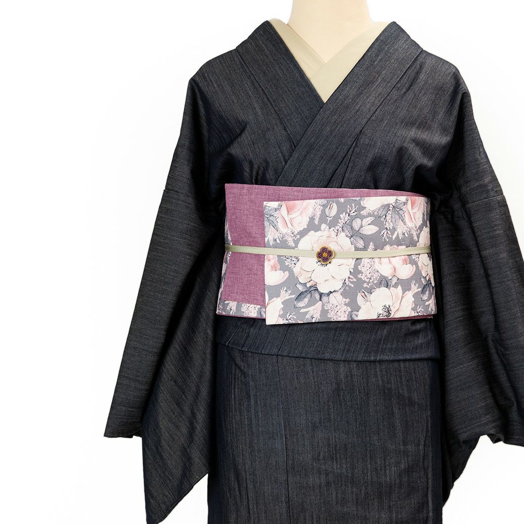 リバーシブル半幅帯-退屈とうつくしい日々（綿100%・390cm) | 着物や