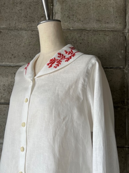 atelier naruse アトリエナルセ / リネン刺繍ショールカラーブラウス