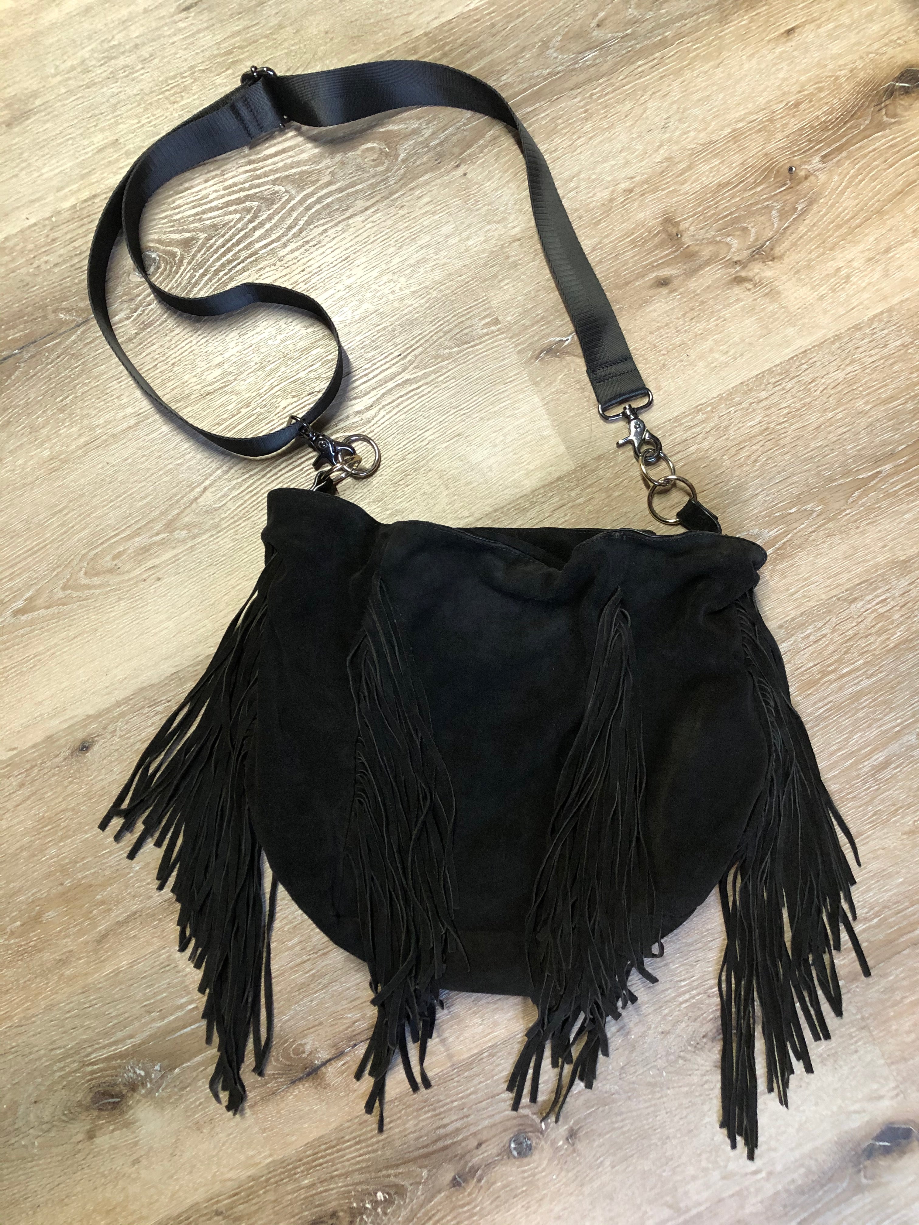 Zara Retro Black Suede Fringe Purse, SOLD – KingsPIER vintage