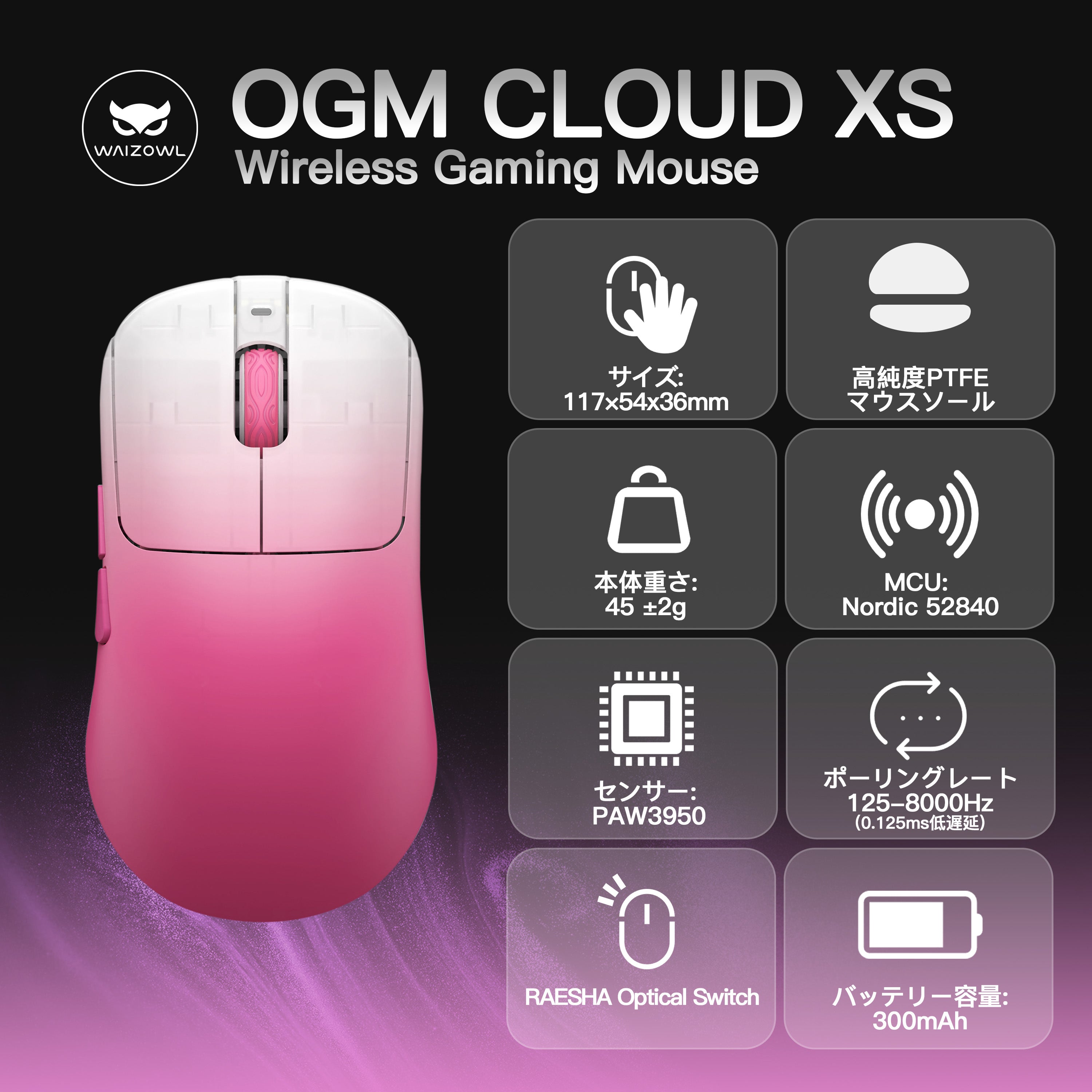 Waizowl OGM CLOUD XS [Gaming Mouse]