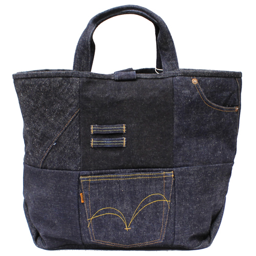 サムライジーンズリメイクデニムトートバッグ
