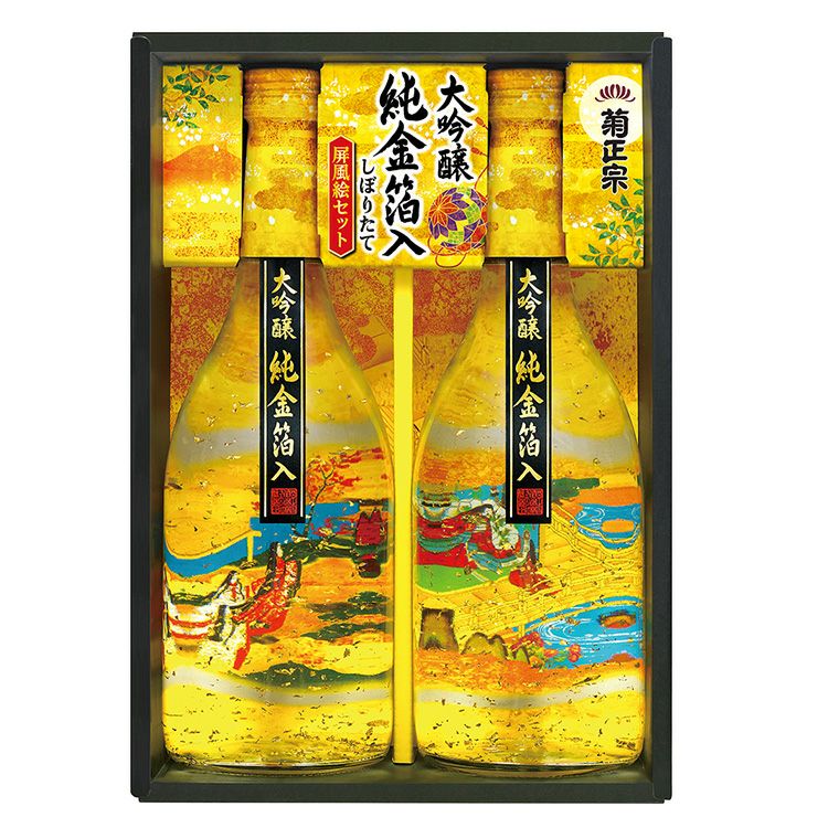 四つ折り屏風 日本画 金箔彩色 ススキ・小菊に鶉 四つ折り屏風 日本画