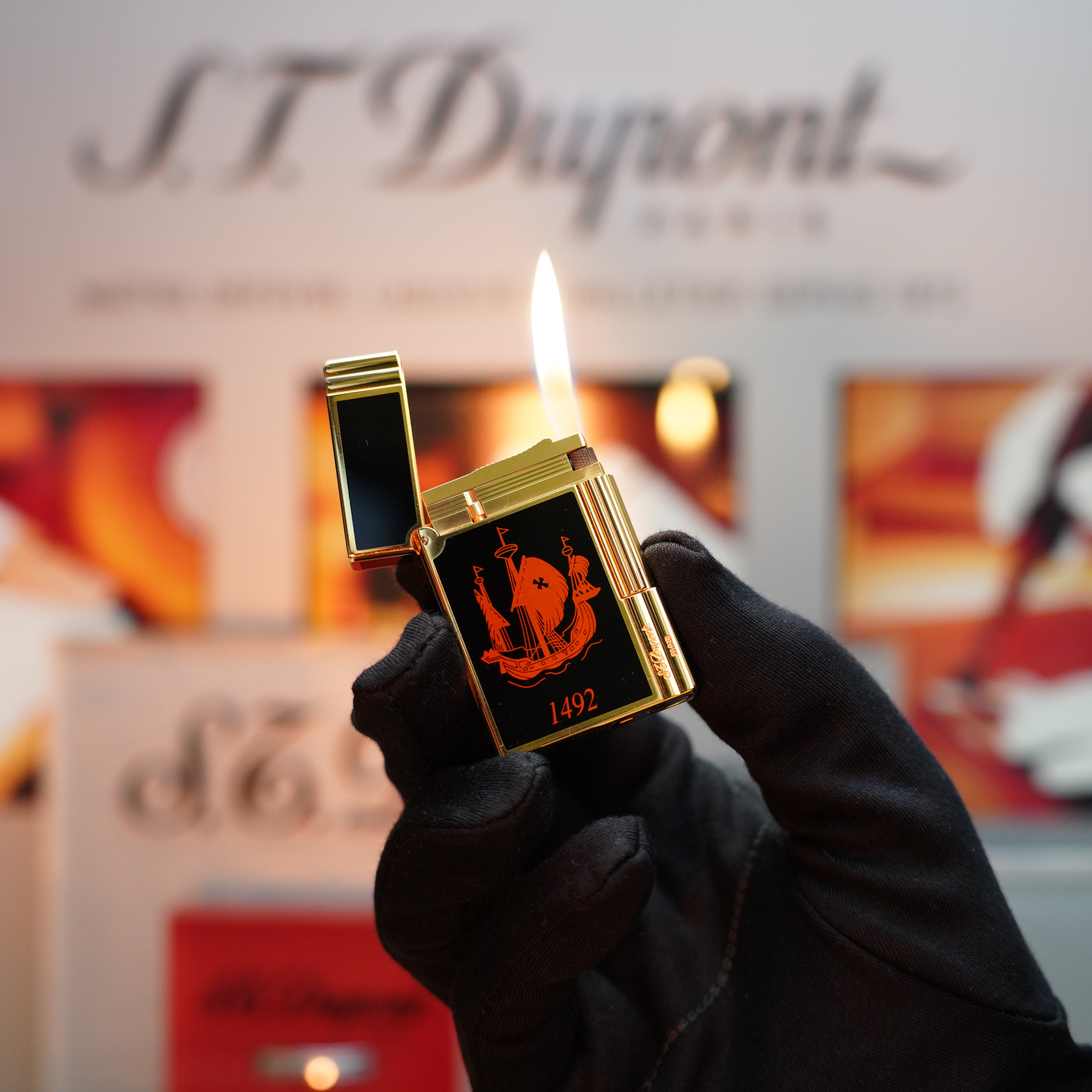 Vintage 1992 S.T. Dupont Important Columbus Gatsby 24k Gold Finish