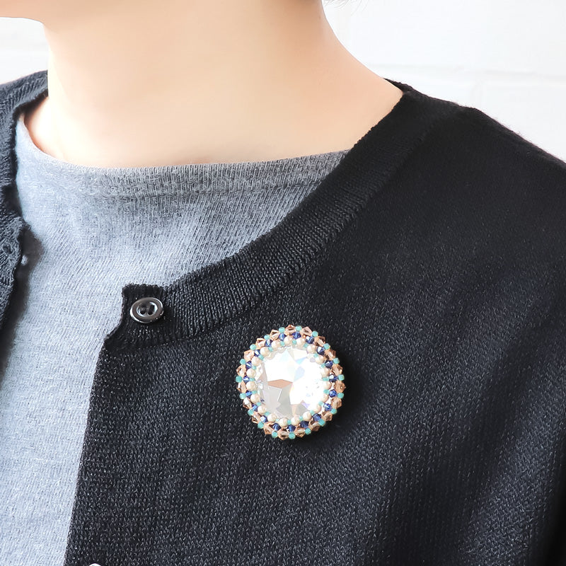 レシピNo.KR1216 貴和クリスタル＃4487のフレーミングブローチ – 貴和