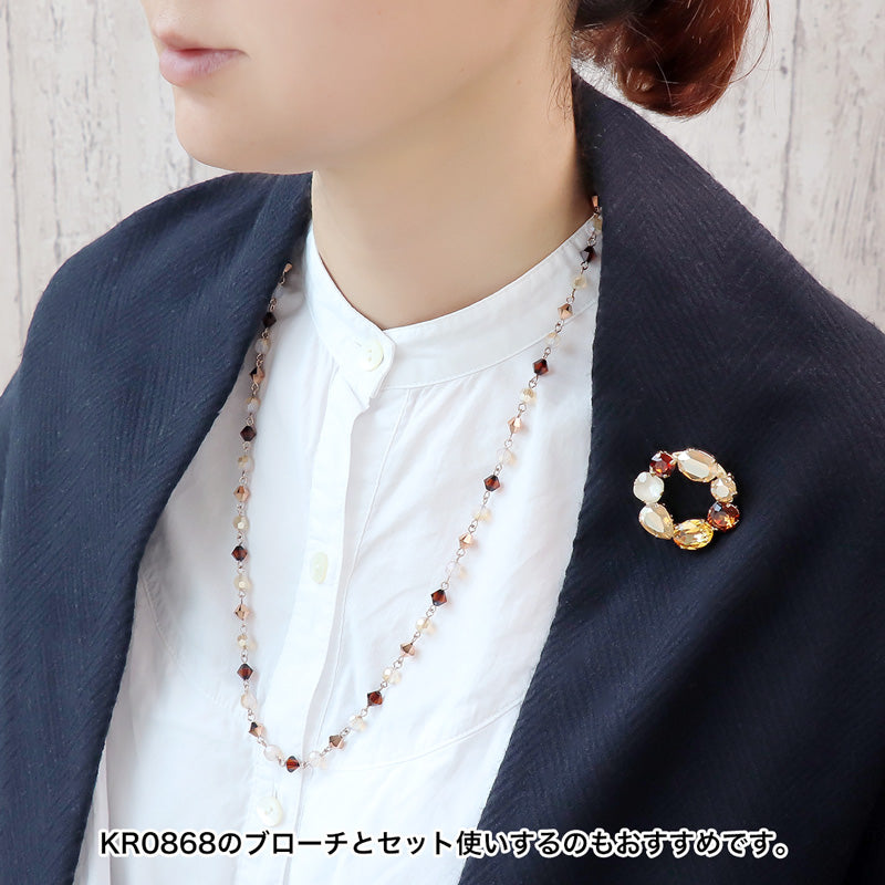 レシピNo.KR0867 貴和クリスタルのゴールドミックスネックレス – 貴和