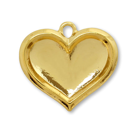 粘土土台 ペンダント ハート1カン付 ゴールド – 貴和製作所オンライン