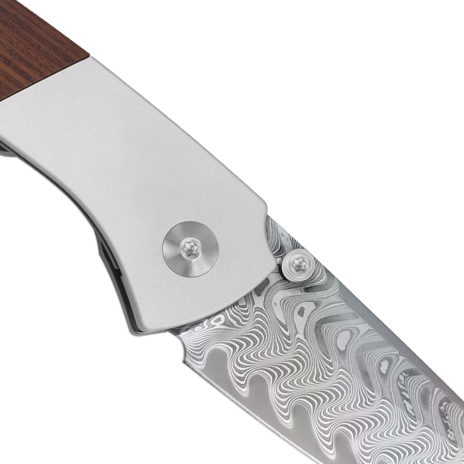 Spitfire 3.13 inch Damascus Steel Aluminum & Mkuruti Wood V3690A4