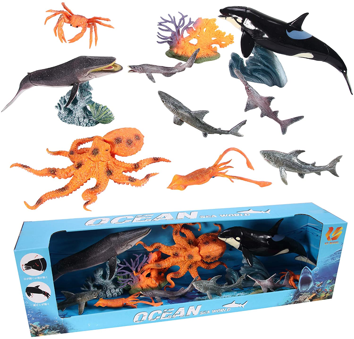 可動できる海洋動物おもちゃ 海洋生物フィギュアBセット | KOBE STORE