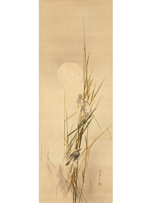 渡辺省亭 月下小禽之図 | 古美術瀬戸