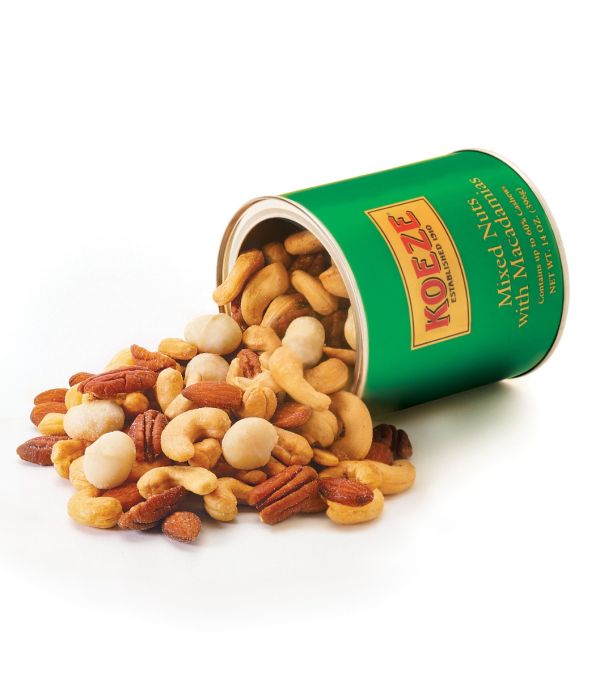Mixed Nuts with Macadamias - 14 oz. Gift Tin | Koeze Direct