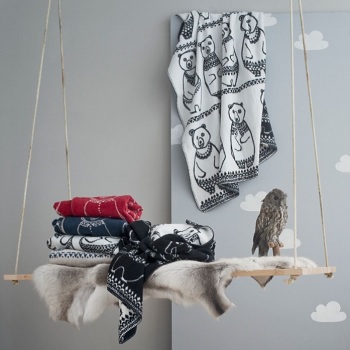 ファブラスグースGreenland gangブランケット120x150 ダークグレー