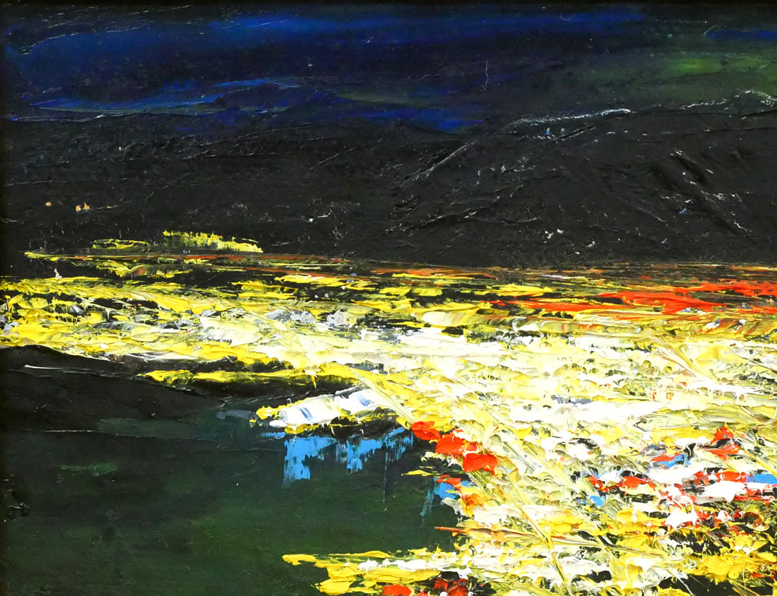 高橋哲夫「函館夜景」油絵・F4号 絵画買取・販売の小竹美術