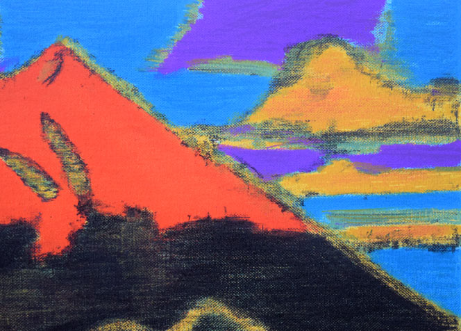 田崎広助「箱根朱富士」リトグラフ 絵画買取・販売の小竹美術