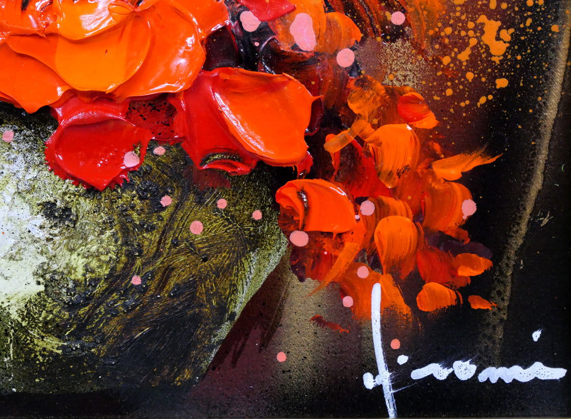 立川広己「紅花」油絵・SM 絵画買取・販売の小竹美術