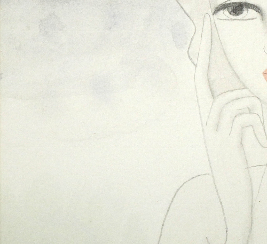 東郷青児「婦人像」水彩画・4号色紙 絵画買取・販売の小竹美術