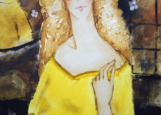 松任谷國子「春近し」油絵・F8号 絵画買取・販売の小竹美術