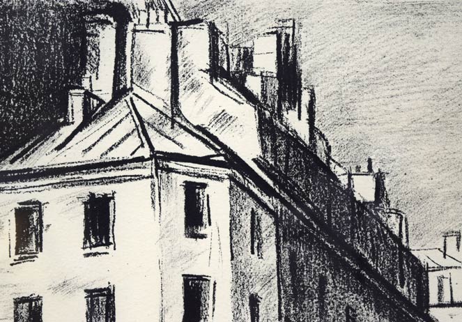 ルーブル美術館で購入 真正リトグラフ（版画）パリ市庁舎