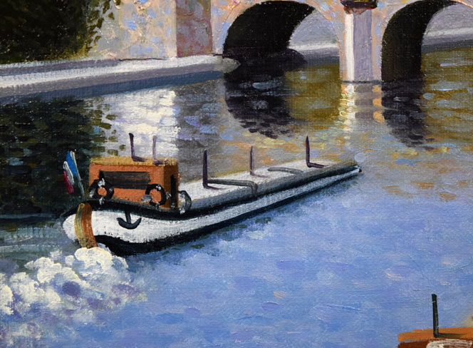 松本剛一「セーヌ河（フランス）」油絵・F4号 絵画買取・販売の小竹美術