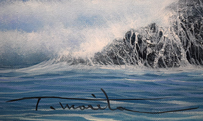 森田哲隆「積丹岬（女郎子岩）」油絵・F50号 絵画買取・販売の小竹美術