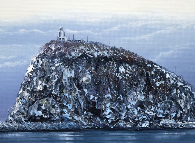 森田哲隆「節厳（室蘭・大黒島）」油絵・F10号 絵画買取・販売の小竹美術