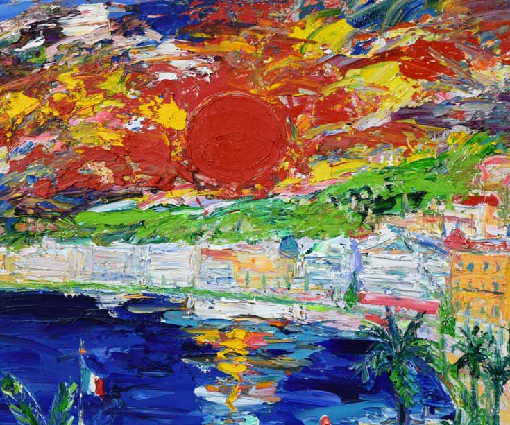 鈴木マサハル「NICE（フランス）」油絵・F30号 絵画買取・販売の小竹美術