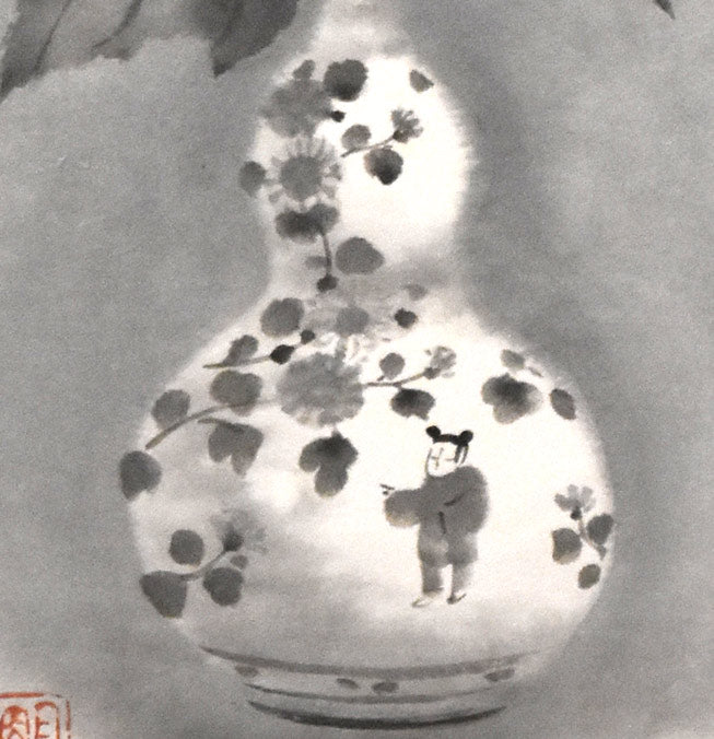 穐月明「芙蓉」水墨画・変形6号 絵画買取・販売の小竹美術