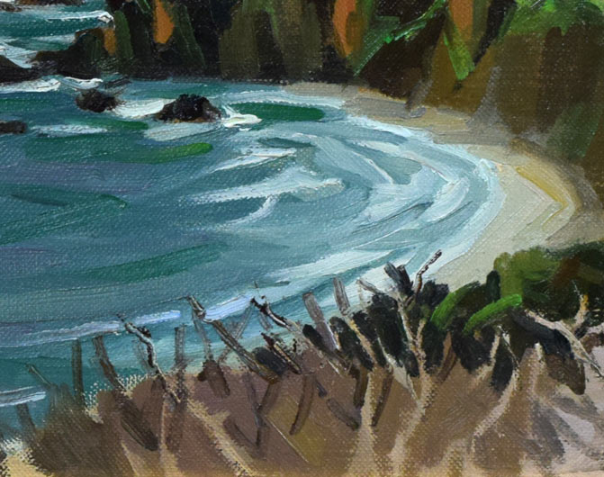 萬谷藤男「岬（北海道風景）」油絵・F6号 絵画買取・販売の小竹美術