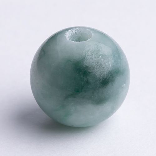 16mm極大玉・濃いマーブル・透明感良し・艶良し】（高品質濃緑色ヒスイ