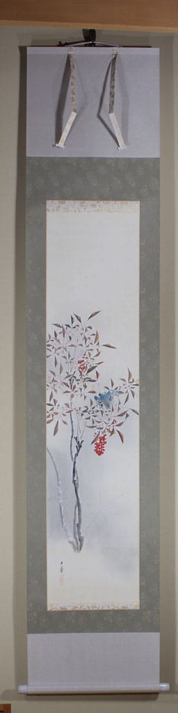 雪中南天小禽図｜新・古美術 高美堂（こうびどう）｜掛軸販売・通販