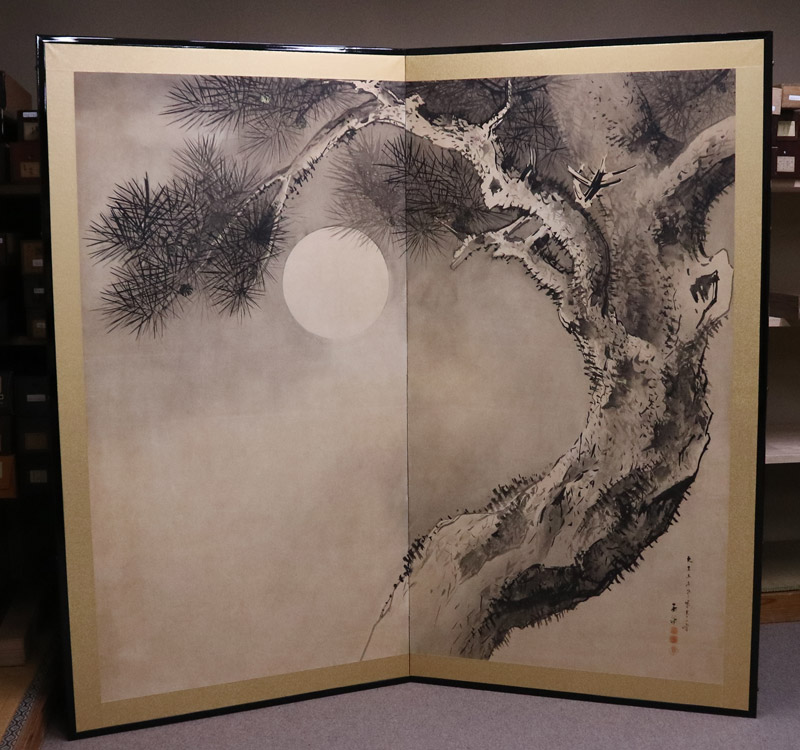 老松の月（二曲半双）｜新・古美術 高美堂（こうびどう）｜掛軸販売