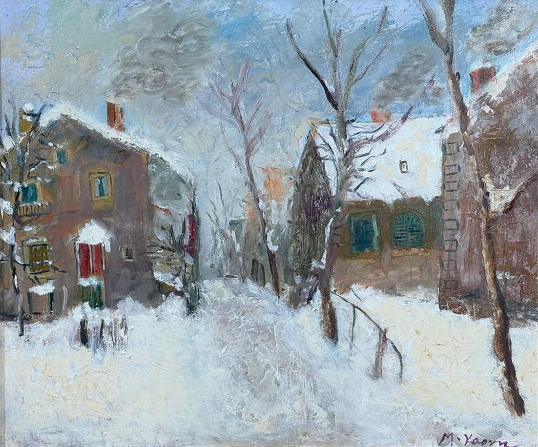 冬景色｜額（油彩・8号）｜新・古美術 高美堂（こうびどう）｜掛軸販売