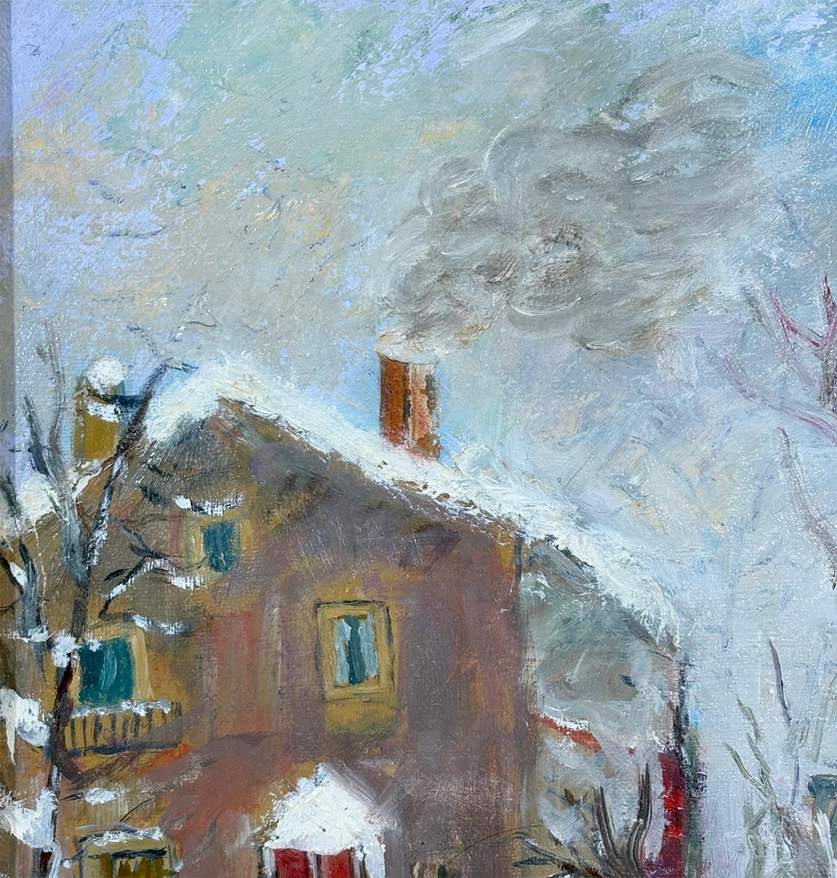 冬景色｜額（油彩・8号）｜新・古美術 高美堂（こうびどう）｜掛軸販売