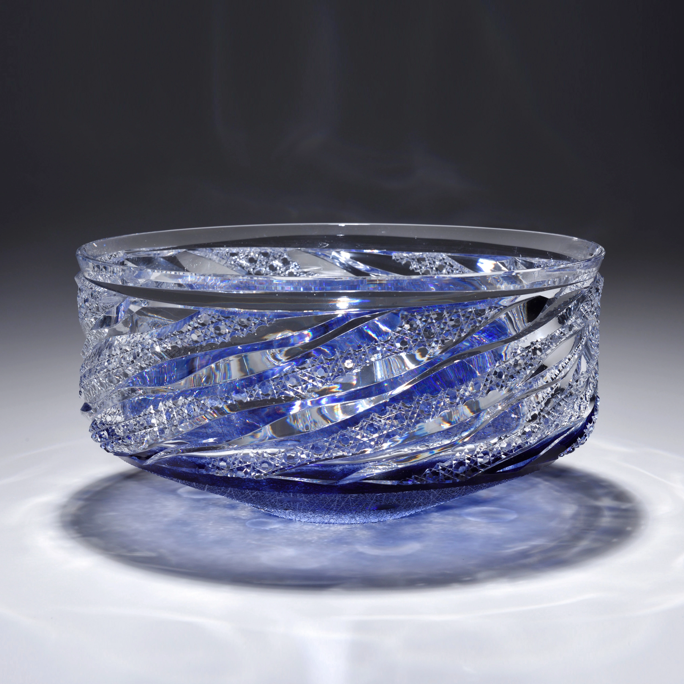 硝子切子鉢「群青」(氣賀澤 雅人)｜ギャラリージャパン